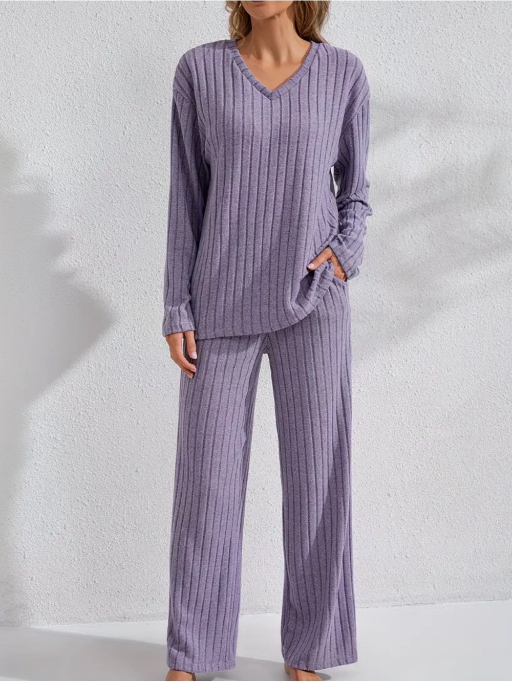 NWT Ribbed Lounge Set | Purple | Size Small | 2-Piece Matching Set